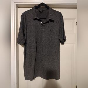 Volcom Men's Charcoal Short Sleeve Polo Shirt Size Large